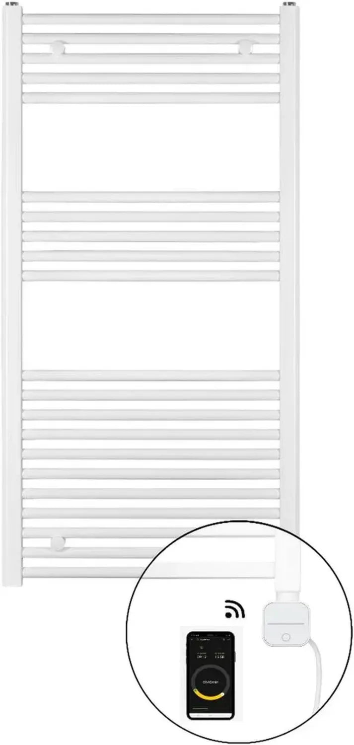 Radiateur Électrique Salle de Bain Bluetooth, Sèche-Serviette Programmable, Design Moderne (1475 x 600, Blanc)