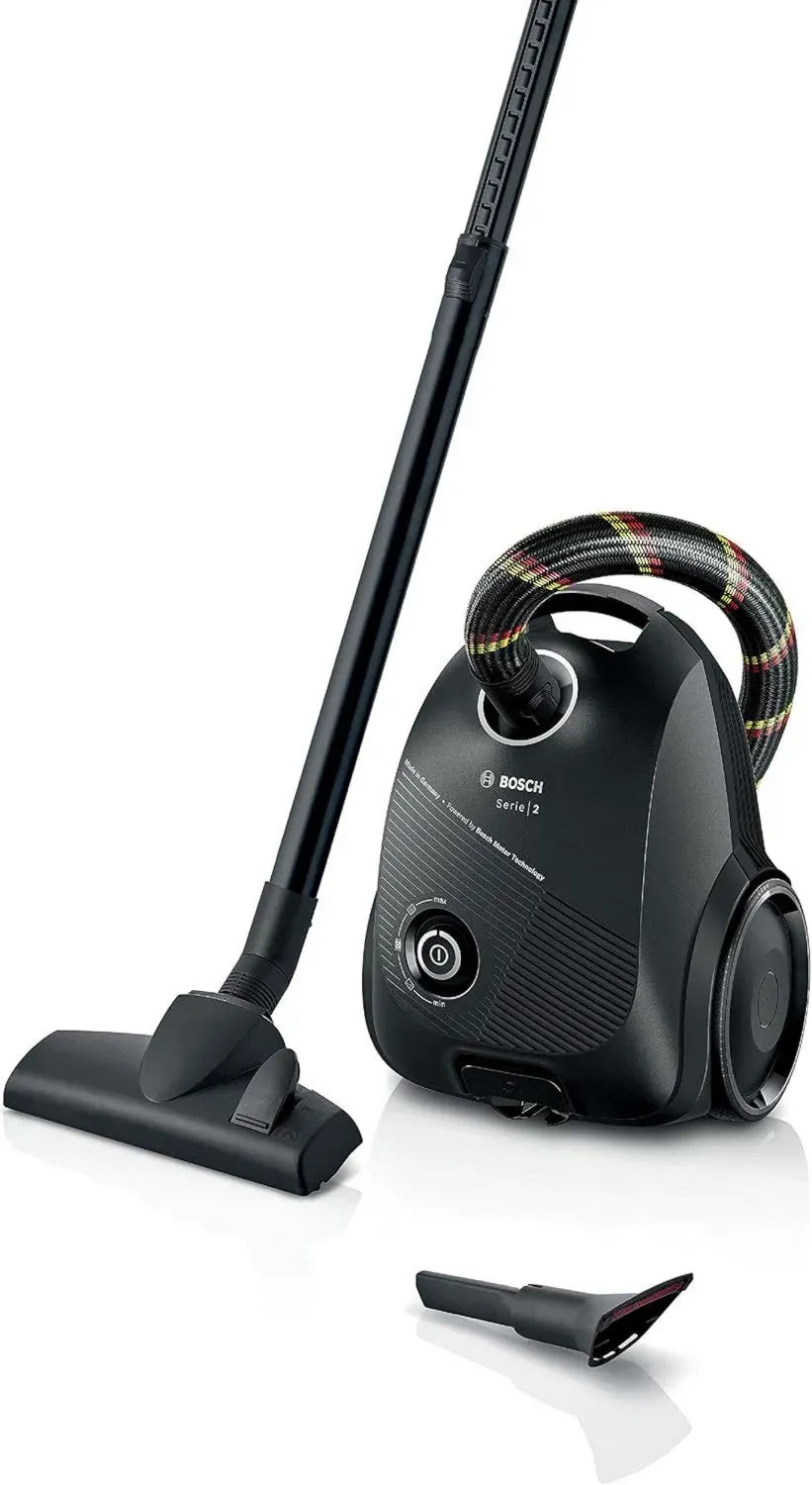 Aspirateur Bosch Série 2 avec Sac - Efficace et Écologique - Matériaux Recyclés - Filtration Hygiénique - Garantie Moteur 10 Ans - Compact et Puissant - 600 W - Fabriqué en Allemagne