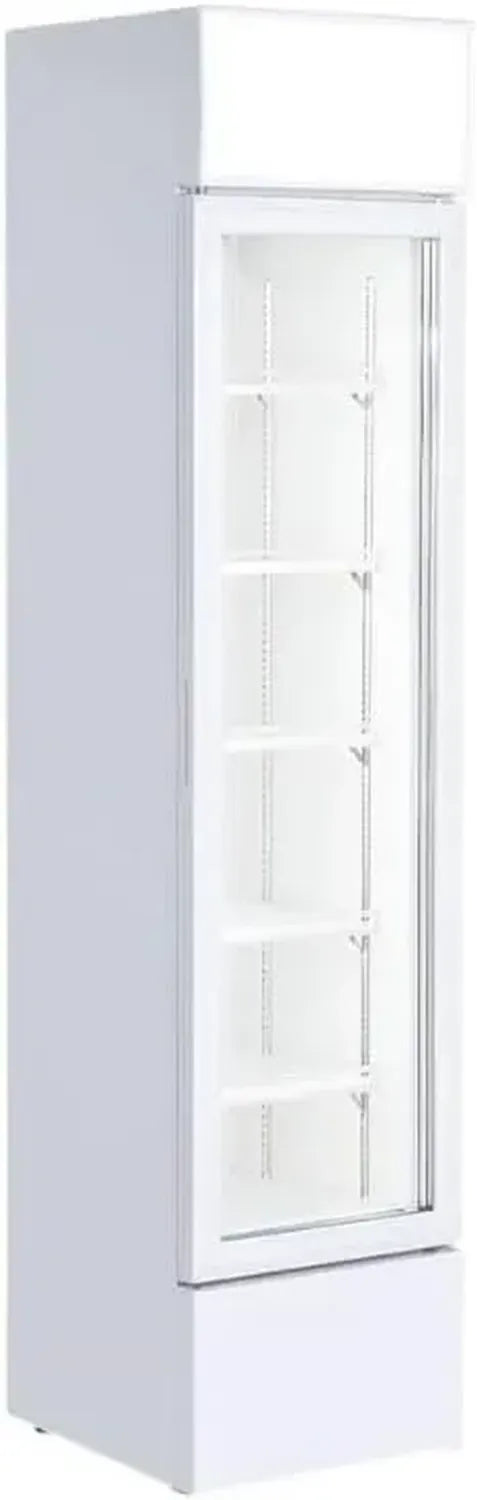 Armoire à Boissons Slim 160 L - Refroidissement Ventilé - Porte Battante - LED - 5 Étagères Ajustables (Blanc)