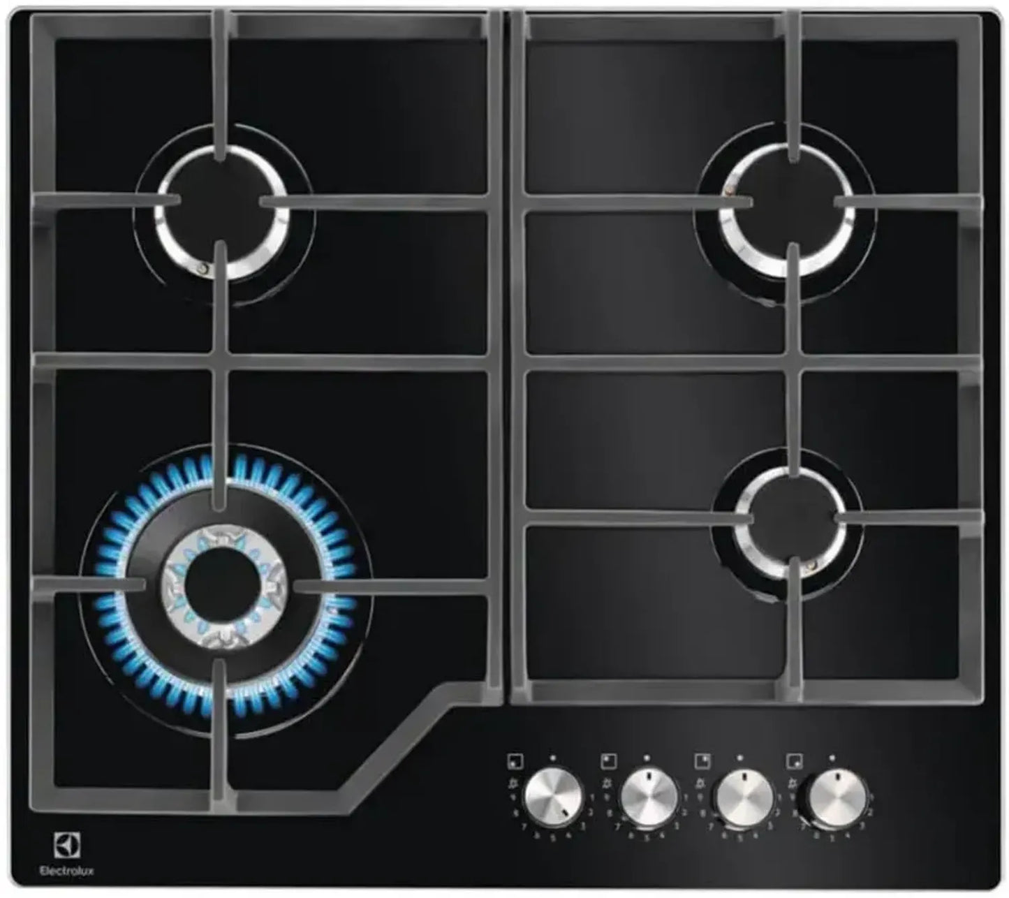 Plaque de Cuisson à Gaz 59cm, 4 Brûleurs, Noir - Modèle KGG64362K