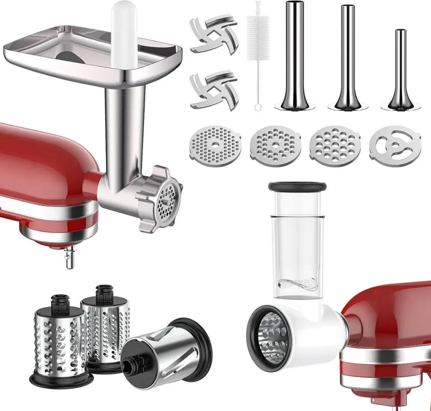 Ensemble d'Accessoires pour Hachoir et Coupe-légumes Compatible KitchenAid