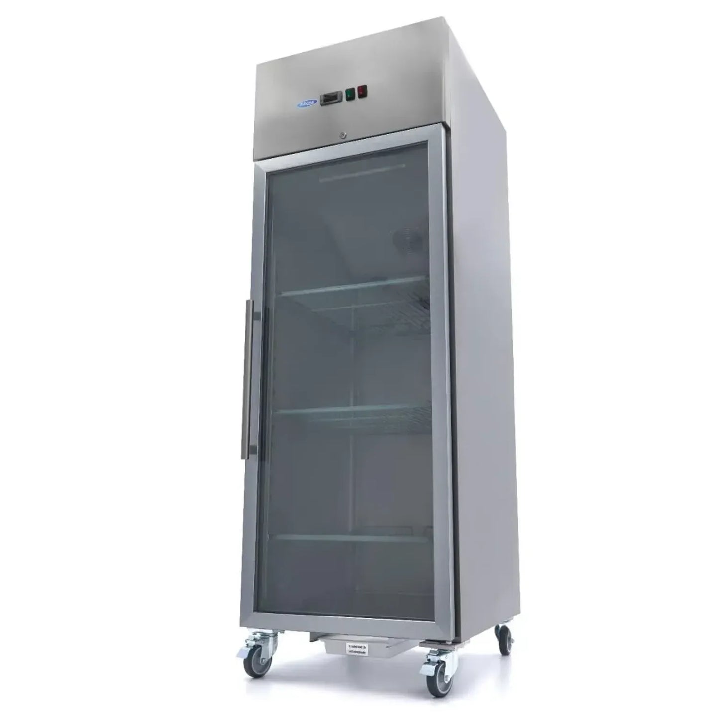 Congélateur Maxima 600 L - Acier Inoxydable - Portes en Verre - 3 Étagères Réglables GN 2/1