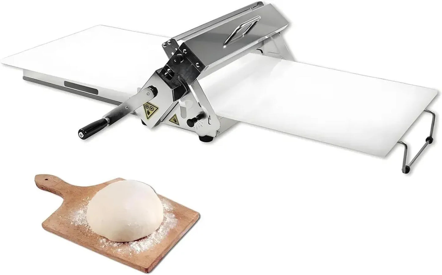 Machine à pâtes pliante en acier inoxydable avec épaisseur réglable - Idéale pour pizza, croissants et pâtisseries - Utilisation commerciale et domestique