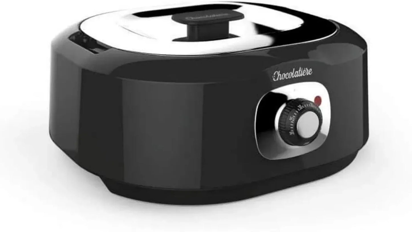 Chocolatière Professionnelle 3L avec Thermostat, Fonte Rapide pour Fondue et Pâtisserie - Noir