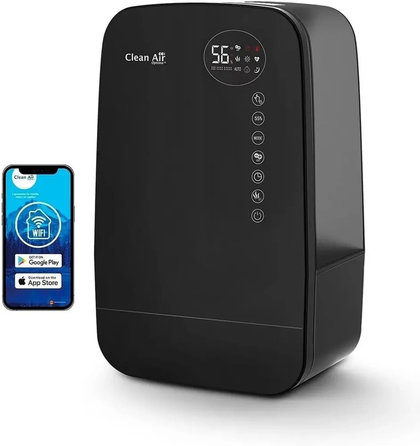 Humidificateur Ultrasonique CA-607B avec Ioniseur pour Espaces jusqu'à 65m² - Clean Air Optima
