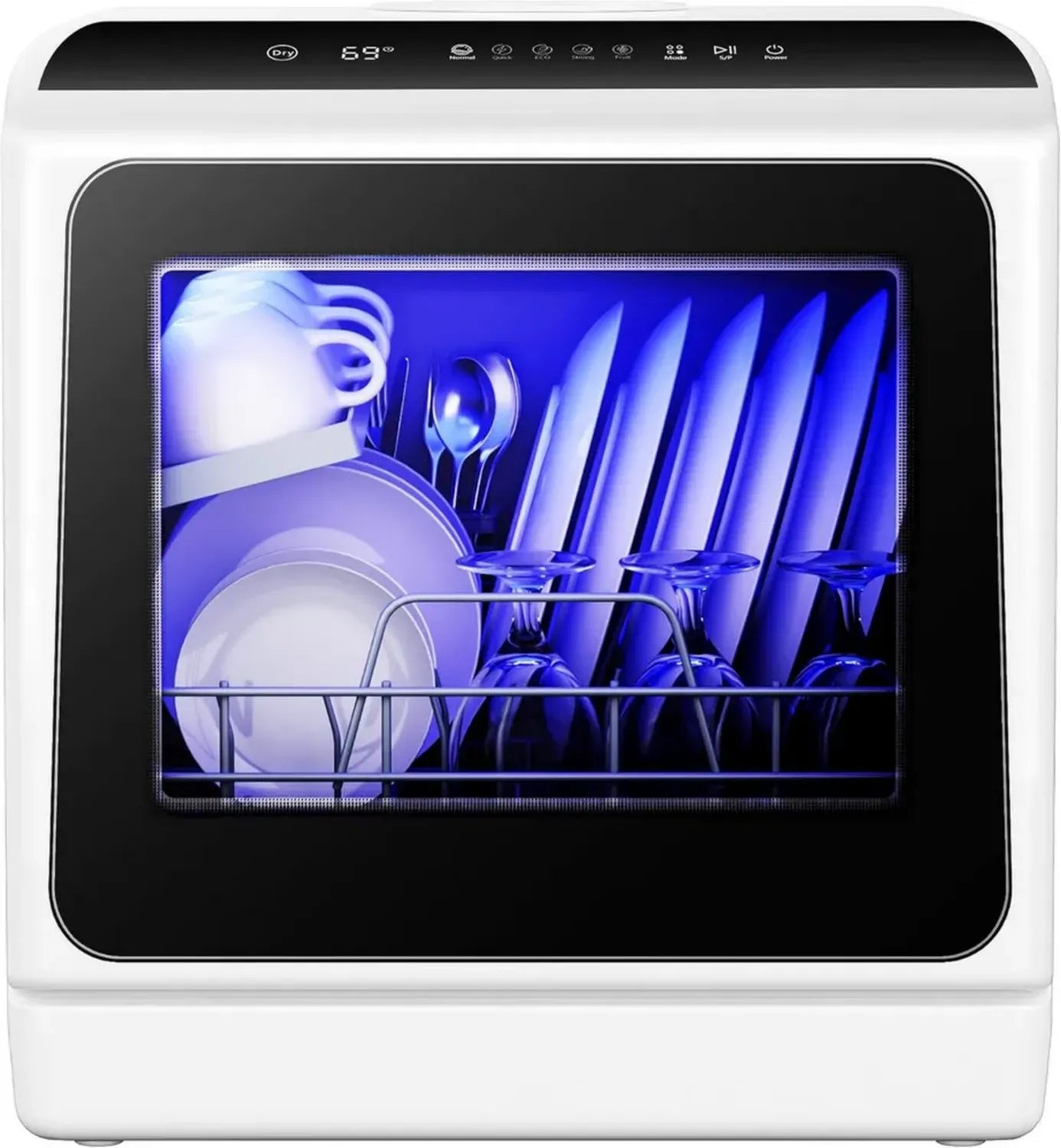 Mini Lave-vaisselle Portable EUHOMY 4,9 L avec Séchage et 5 Programmes