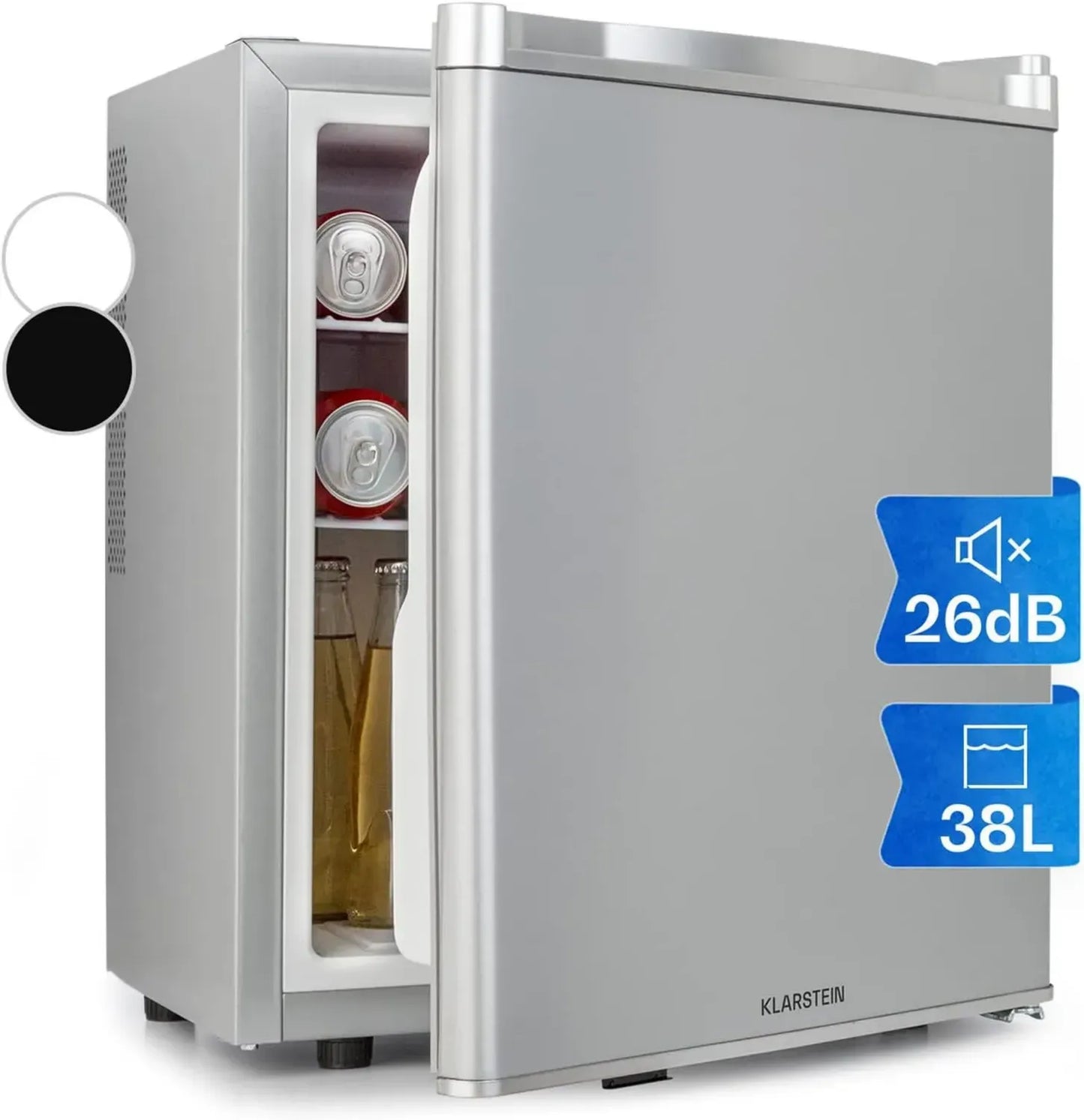 Klarstein Mini Réfrigérateur 38L, Silencieux, Idéal pour Boissons, Cosmétiques et Vin