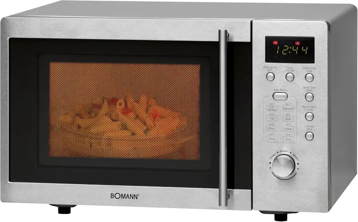 Micro-ondes Bomann® avec Grill, 1000W, Encastrable Compact, 20L, 8 Programmes, Plateau Tournant