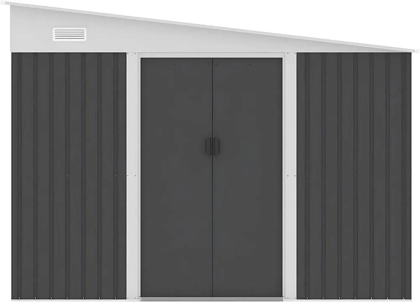 Abri de Jardin en Métal Galvanisé Anthracite 9,76 m² - Modèle Daxton