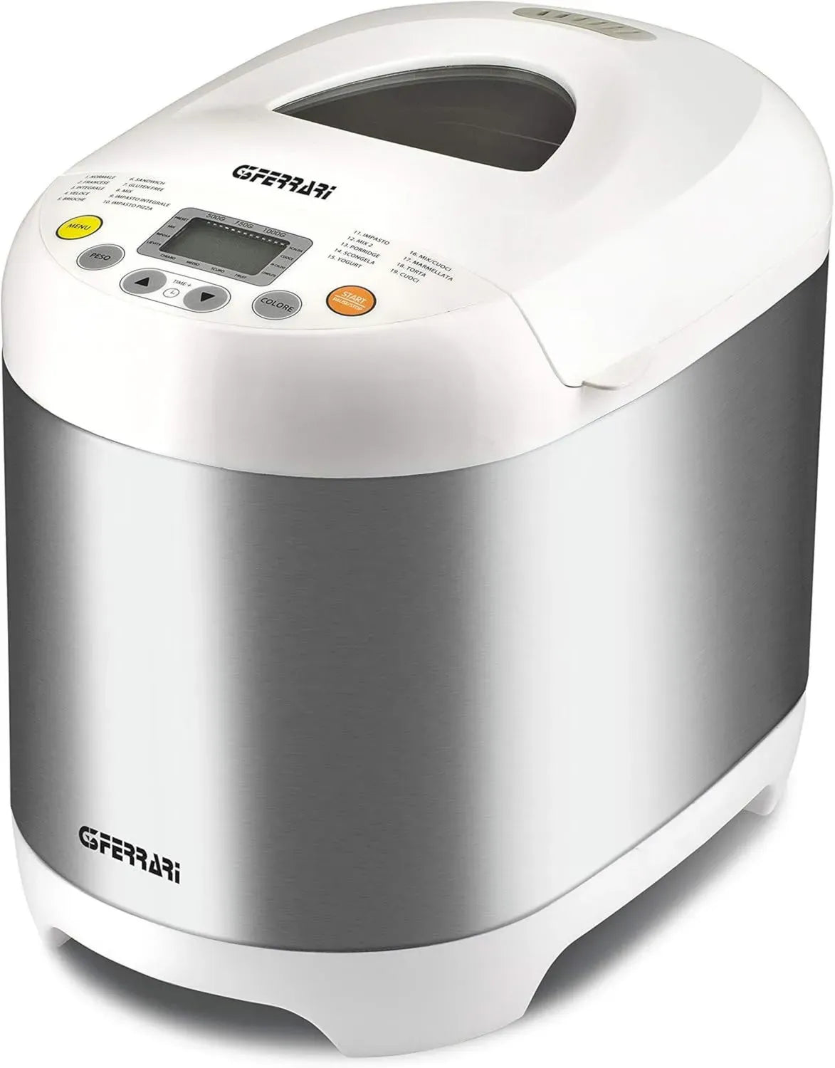 Machine à Pain G3 Ferrari G10078, 550W, Acier Inoxydable, 19 Programmes, Argent/Blanc