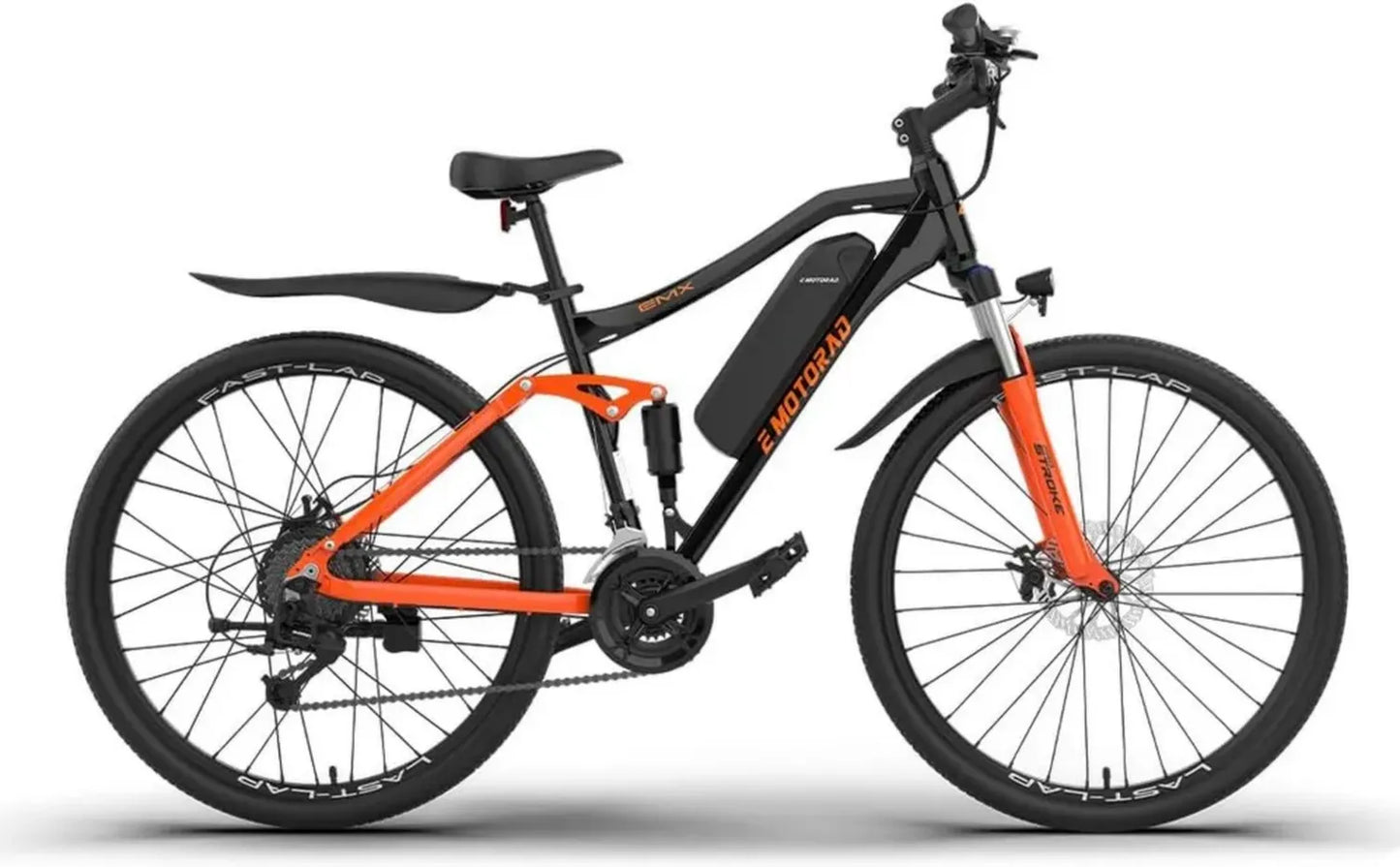 Vélo Électrique Tout-Terrain Adulte EMotorad EMX+: Pneus 27,5', Moteur 250 W, Batterie 13 Ah, Double Suspension, Freins à Disque