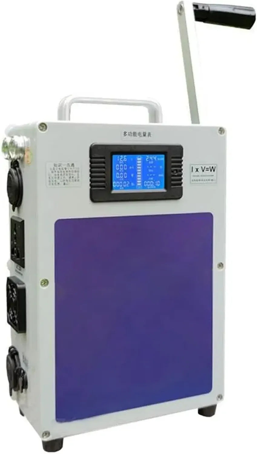 Générateur Portable à Manivelle 500W 200Wh, Station Énergie avec Prises CA/DC/USB, Idéal pour Coupures, Urgences et Camping