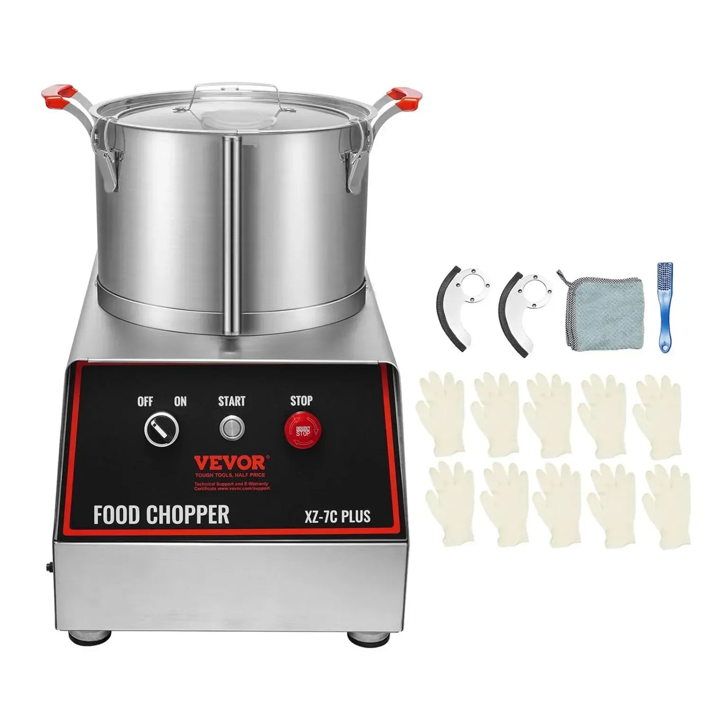 Robot Culinaire VEVOR 750 W 6,6 L en Acier Inoxydable pour Préparation Alimentaire