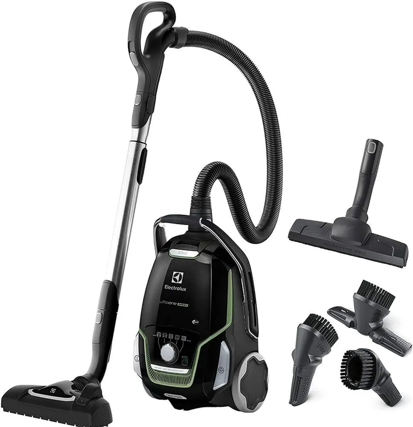 Aspirateur Traîneau Silencieux Electrolux UltraOne, 2 Sacs Inclus, Ergonomique, Écoresponsable, Noir