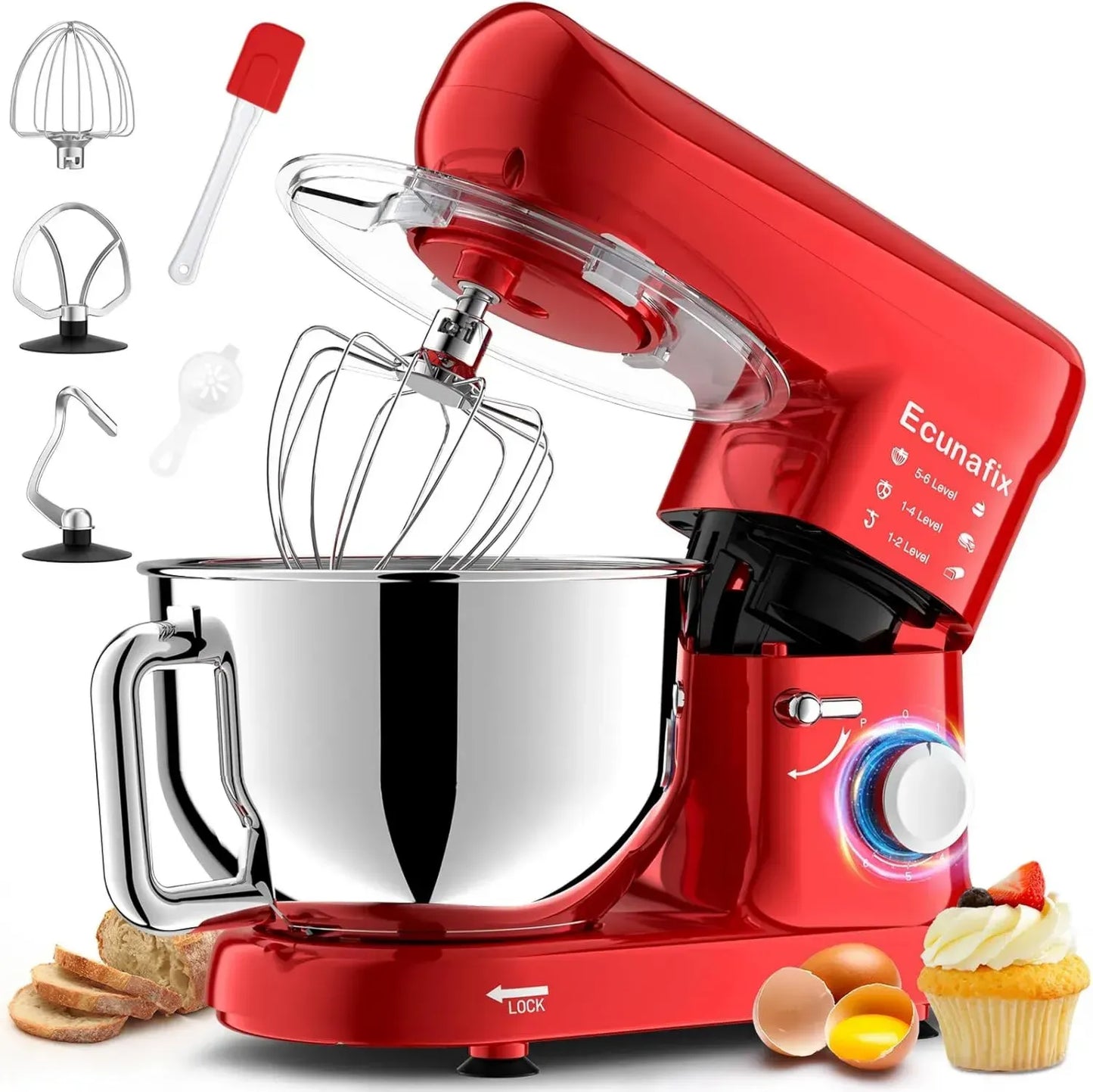 Robot culinaire professionnel 2000W, 6,5L, silencieux avec accessoires complets
