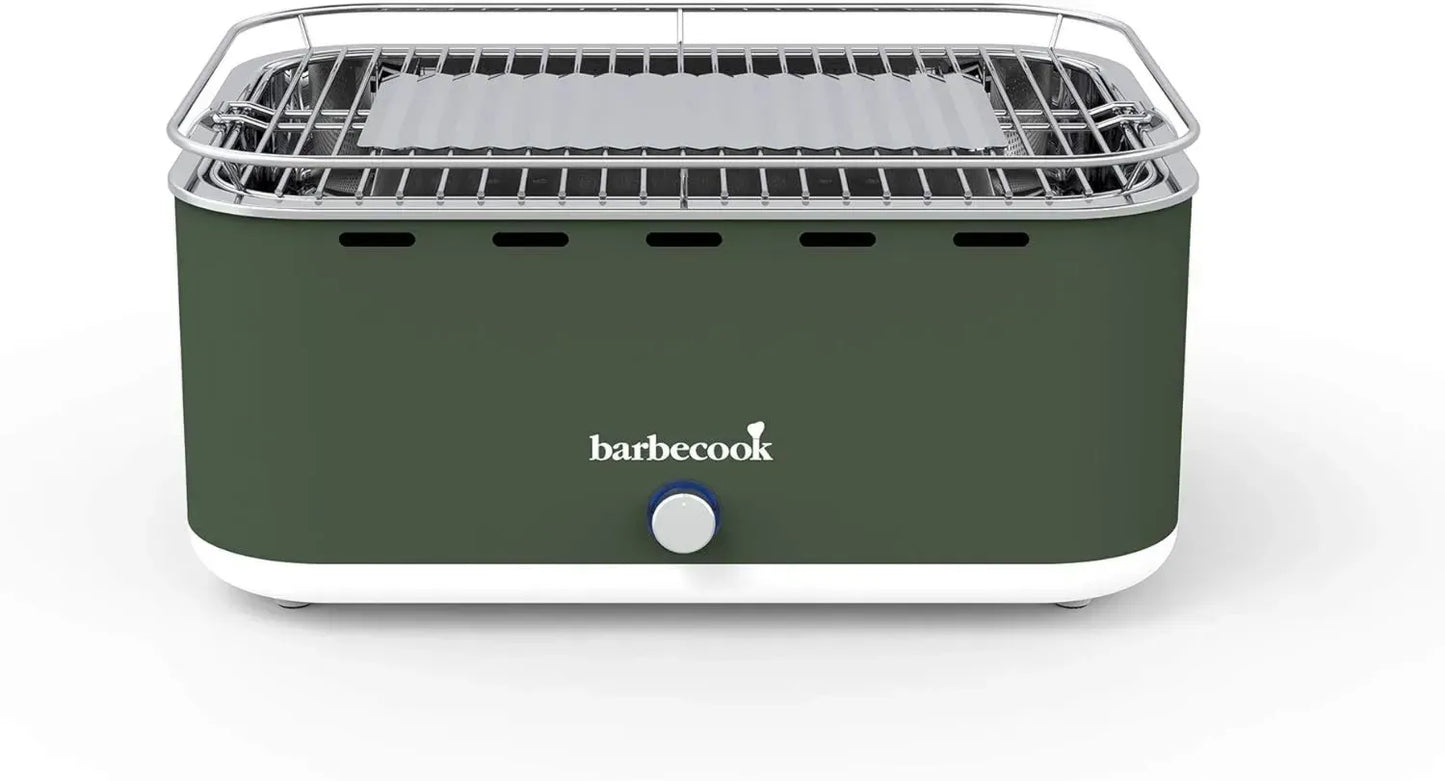 Barbecook Carlo Barbecue de Table au Charbon, Portable et Compact, Vert Armée 44x33x21 cm