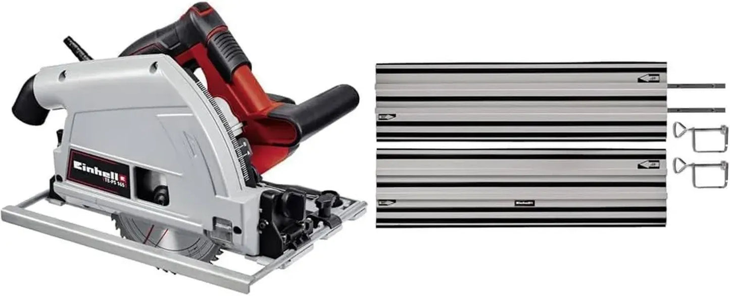 Scie Circulaire Plongeante Einhell TE-PS 165 avec Rail de Guidage, 1200 W, Lame 165mm, 48 Dents