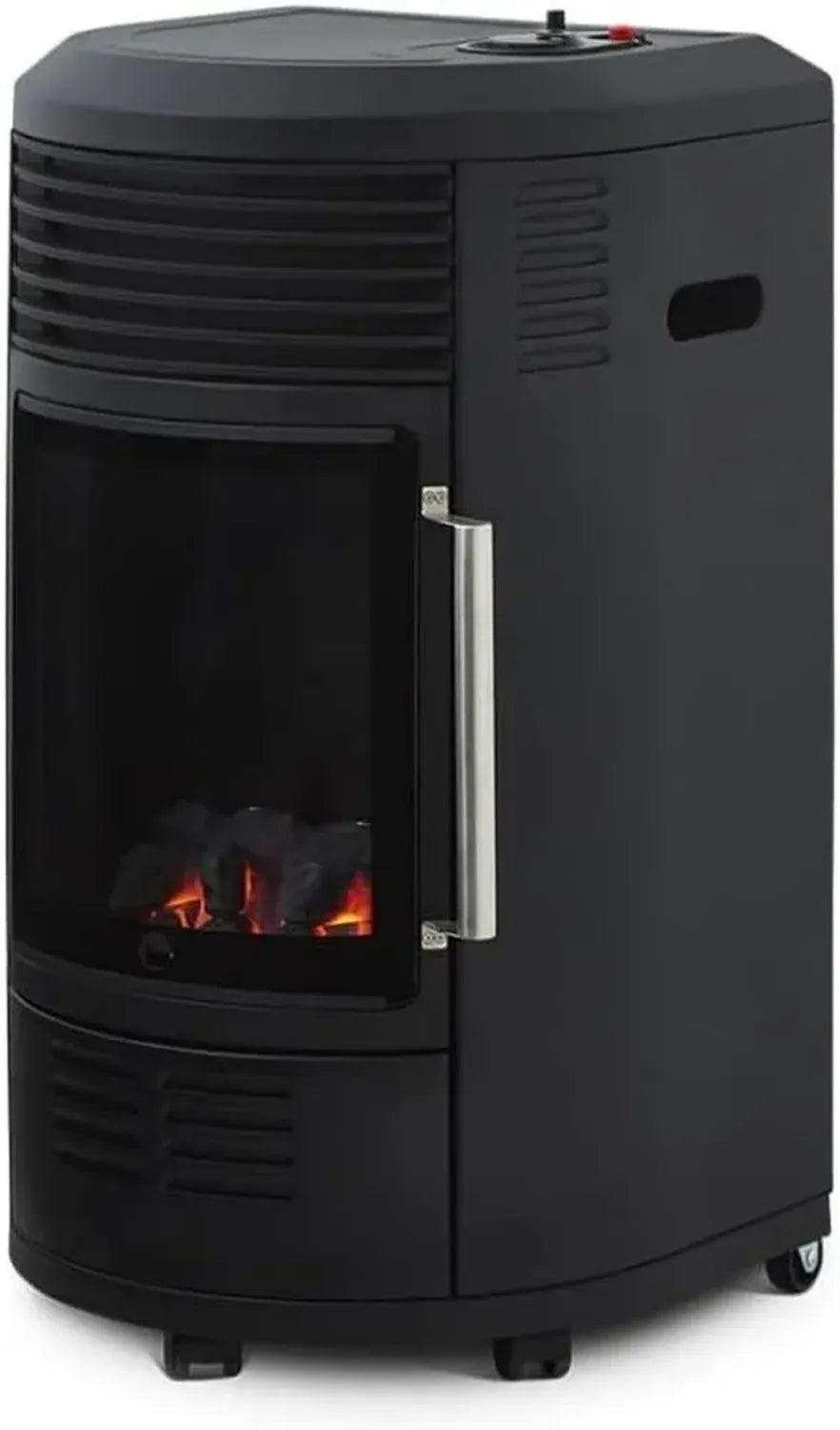 Chauffage à gaz Volga Intérieur 6 niveaux avec effet cheminée - Noir - Jusqu'à 40 m²
