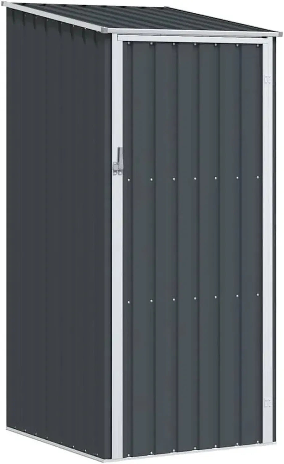Cabane de jardin anthracite 87 x 98 x 159 cm en acier galvanisé avec toit incliné, rangement d'outils extérieur avec porte