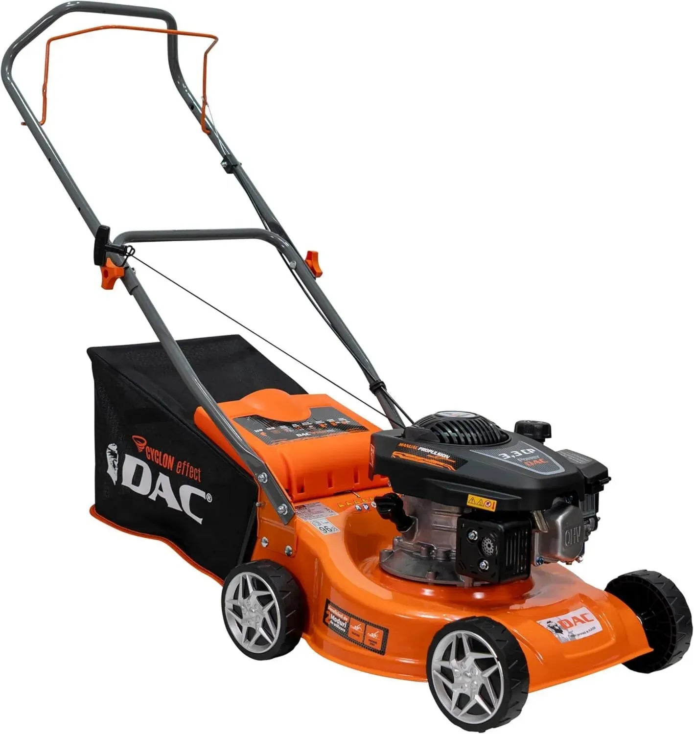 Tondeuse à Gazon Thermique RURIS 1300 m² - 3,3 CV, 40 cm, Bac 45 L
