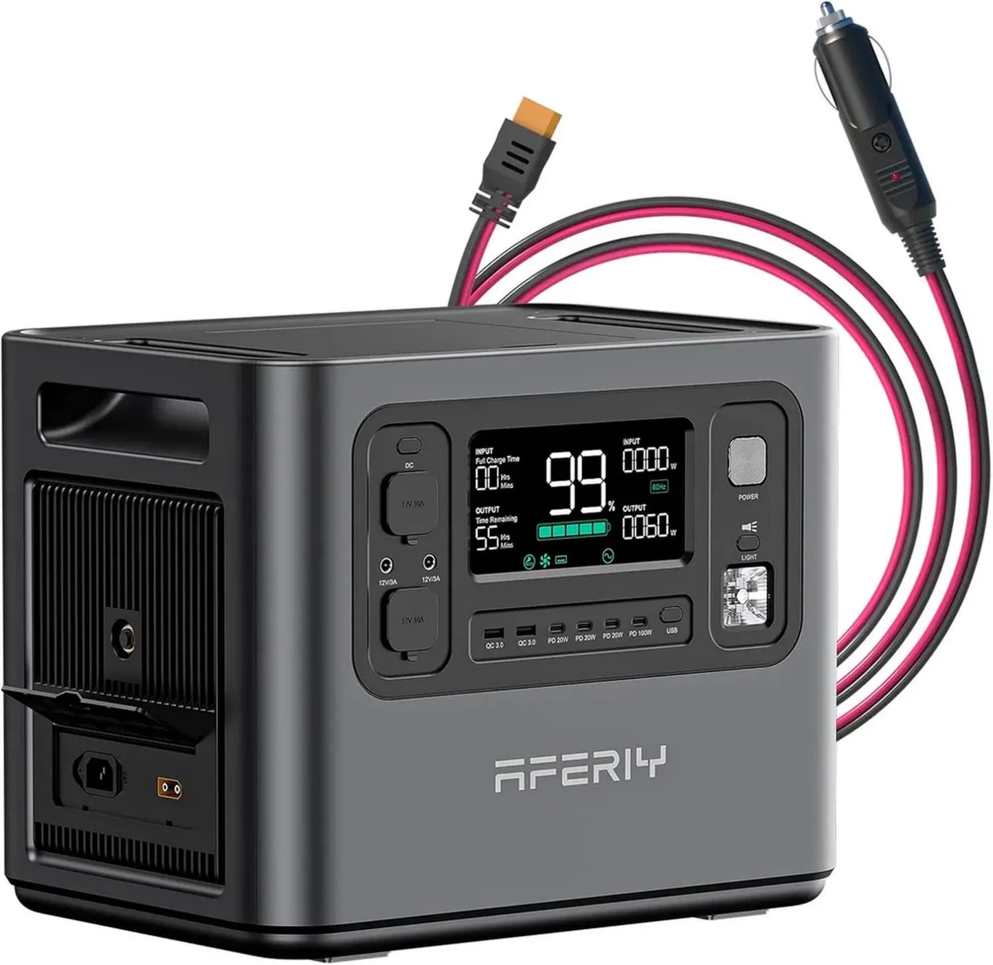 Générateur Électrique Portable AFERIY 2400W, 2048Wh, 13 Sorties, Recharge Rapide 1.5h, 4000 Cycles, Garantie 7 Ans, Silencieux pour Camping, Voyage, Jardin