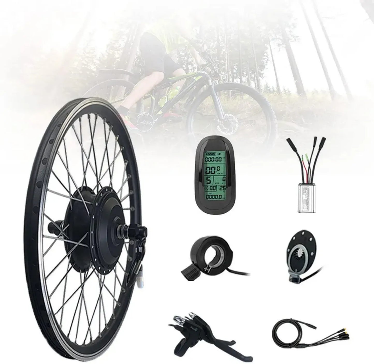Kit de Conversion Vélo Électrique 48V 250W Roue Avant Étanche