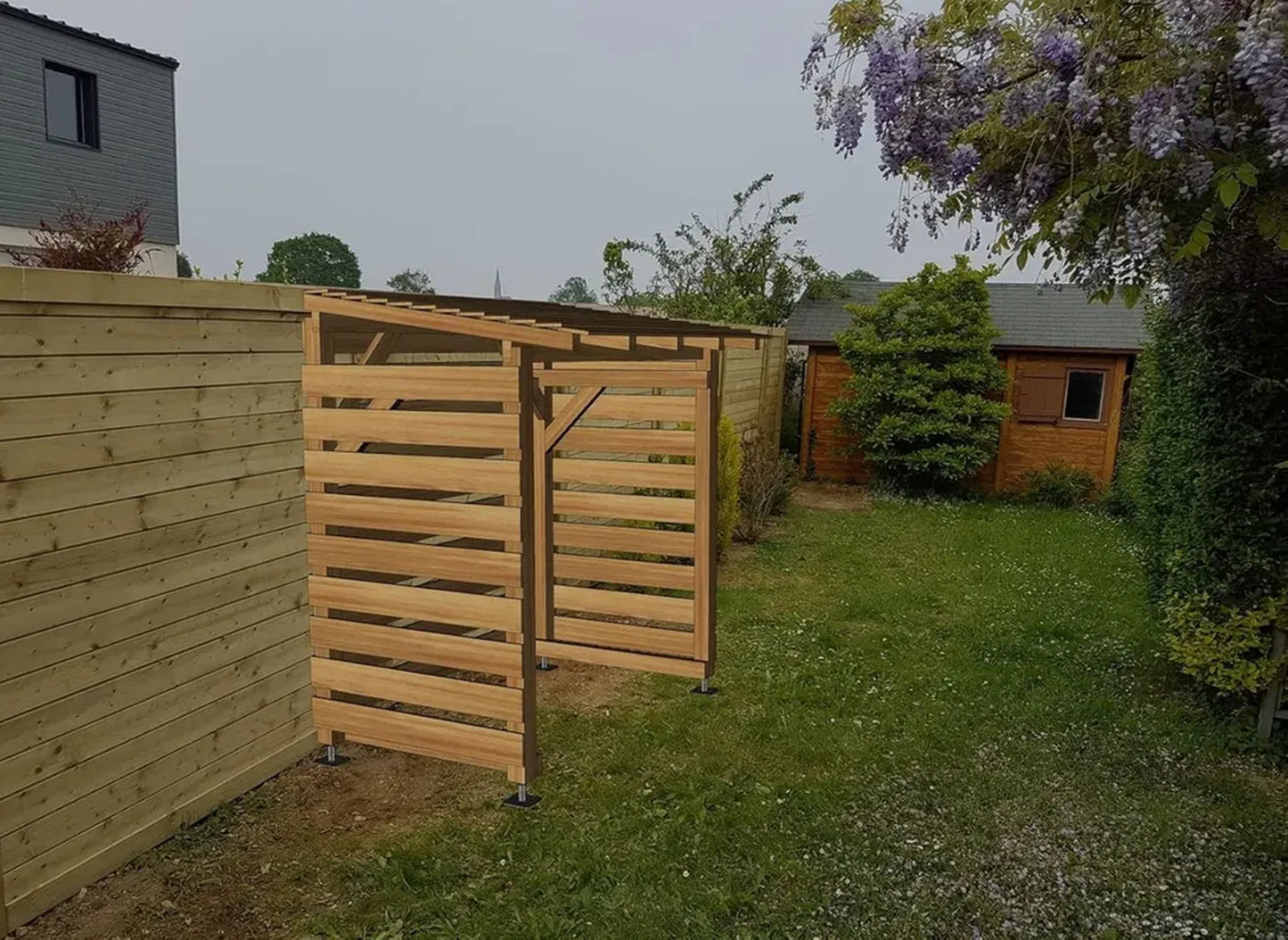 Abri de Jardin en Bois Traité avec Plancher et Toit 2m