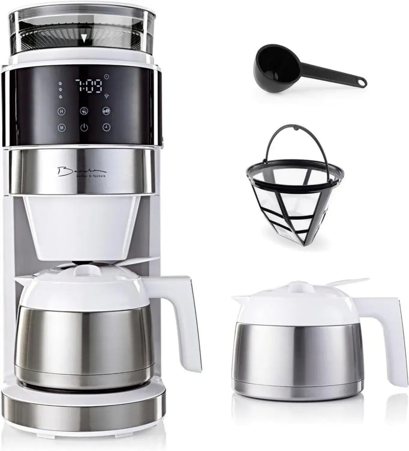 Machine à café Barista 800W avec écran tactile et broyeur intégré