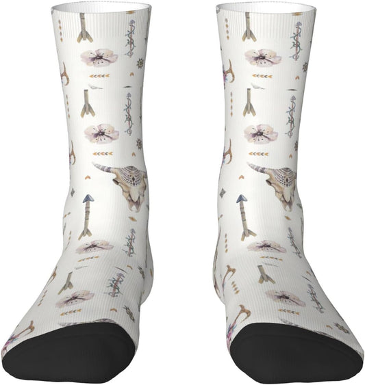 Chaussettes — hauteur mi-mollet, en polyester, blanc