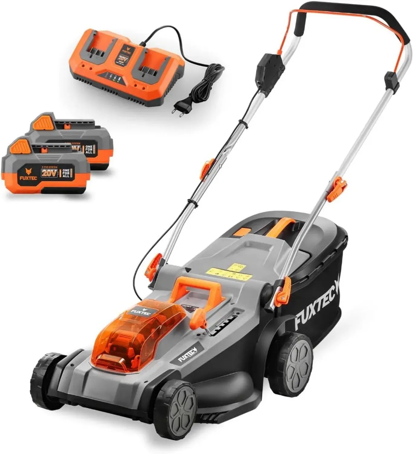 FUXTEC Tondeuse à Gazon sans Fil 40V avec Kit Batterie et Chargeur, 37cm - Hauteur Réglable