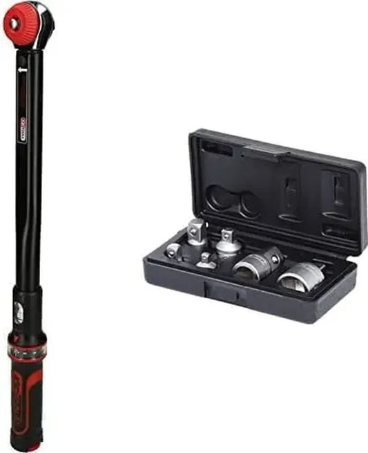 KS TOOLS Clé Dynamométrique 1/4'' Ergotorque avec Coffret Adaptateurs 6 Pièces - Outils de Précision Auto Moto