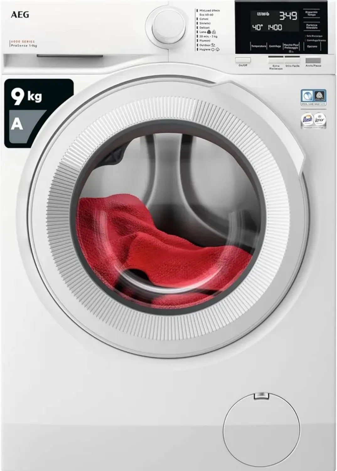 Lave-linge frontal 9kg 1400 tours/min Inverter