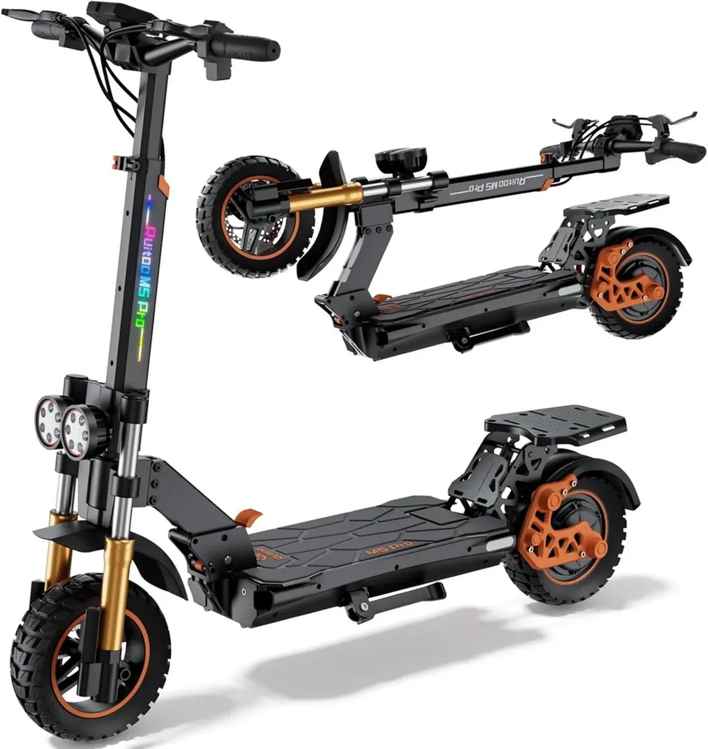 Trottinette Électrique M5 Pro - Autonomie 80 km, Batterie Puissante 48V, Pneus 10 Pouces Tout-Terrain, 3 Vitesses, Affichage LCD, Pliable