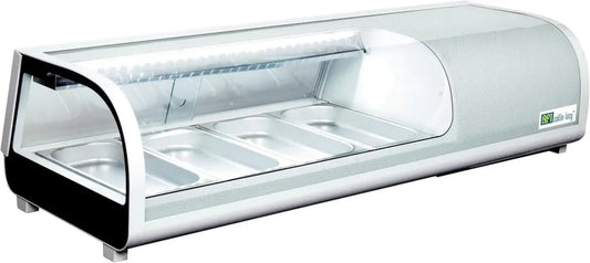 Présentoir Réfrigéré Compact avec Portes Coulissantes GN 1/3 - Largeur 1177-1529 mm - AFI Collin Lucy