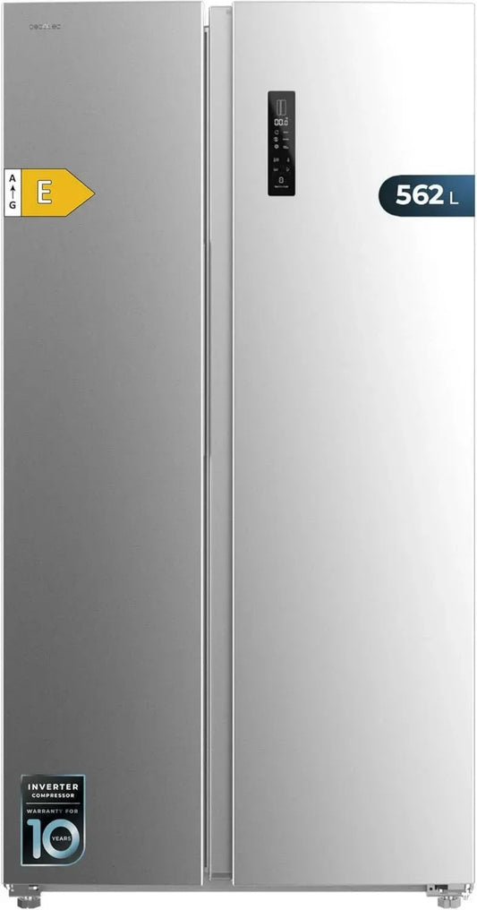 Réfrigérateur américain Cecotec Bolero CoolMarket SBS 562 Inox, 562L, No Frost Total, Inverter Plus, Multi AirFlow, Refroidissement et Congélation Rapides