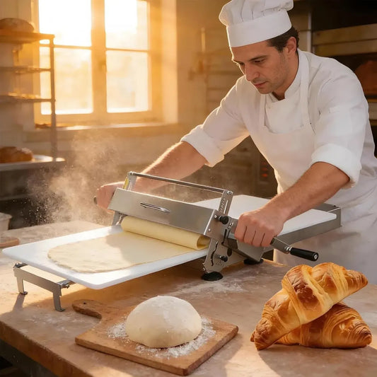 Machine à Pâtes en Acier Inoxydable - Épaisseur Réglable 0-25mm pour Boulangerie Pro et Maison