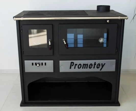 Cuisinière à Bois avec Four et Vitre, PROMETEY 11 kW - PRAKTIK LUX