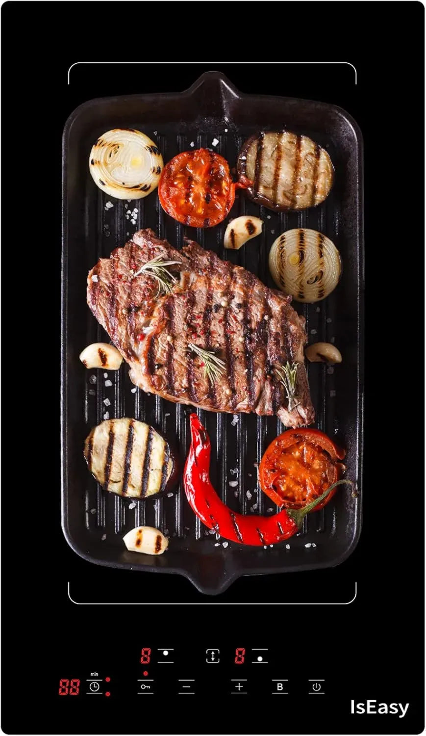 Table de Cuisson à Induction 2 Zones, Encastrable, Puissante 3400W avec Fonction Boost