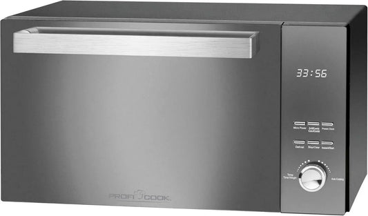 Micro-ondes avec Gril ProfiCook 23L, 800W/1000W, Porte Acier Inox