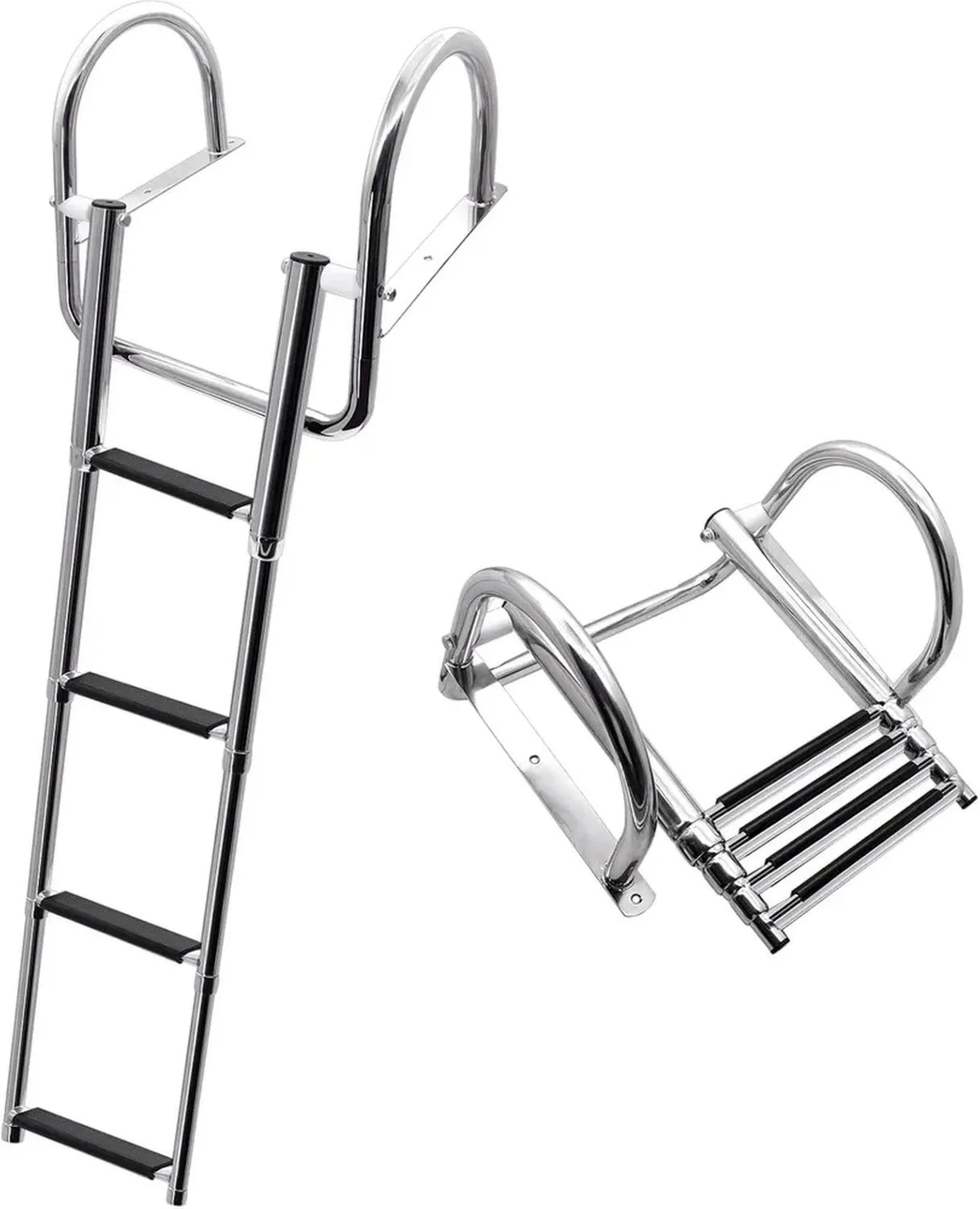 Échelle Télescopique en Acier Inoxidable 4 Marches pour Bateau et Piscine - Capacité 227 kg