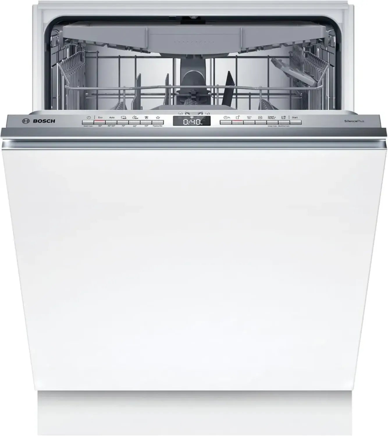 Bosch SMH4ECX28E Lave-vaisselle Intégré Série 4, 60 cm, Tiroir à Couverts, Silencieux, Made in Germany, Vario Hinge, SpeedPerfect+