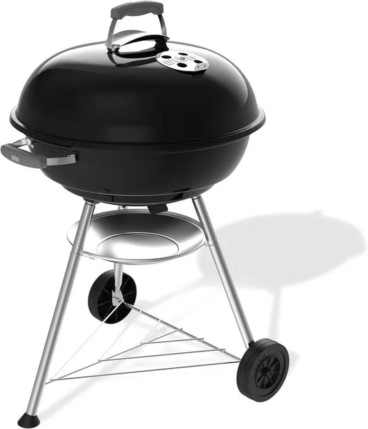 Weber Barbecue à Charbon Compact 57 cm, Résistant à la Chaleur et à la Corrosion, Noir