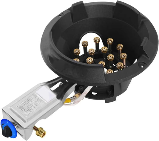 Cuisinière à Gaz Professionnelle GPL, Plaque de Cuisson Monofoyer avec 15 Cavités