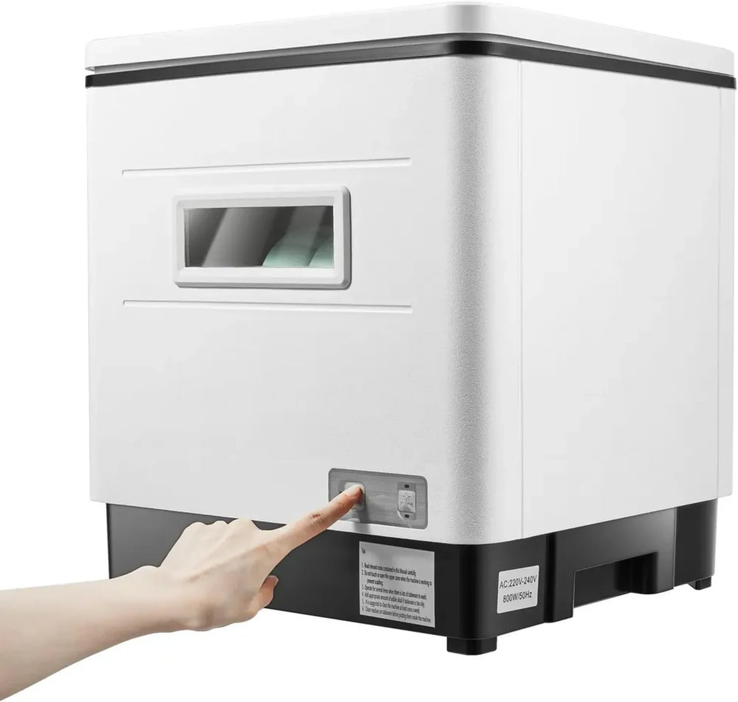 Mini Lave-vaisselle de Table 6 Couverts - Acier Inoxydable, Économie d'Eau, 800W, Idéal pour Cuisine Compacte