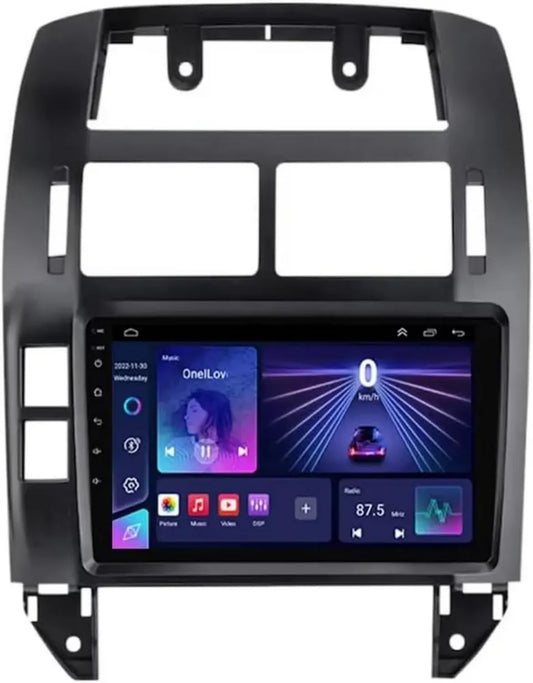 Autoradio Android 15 pour VW Polo MK4 2004-2009, Écran 9'', GPS, WiFi, 4G, USB, Carplay, Bluetooth, DSP, Commande Volant