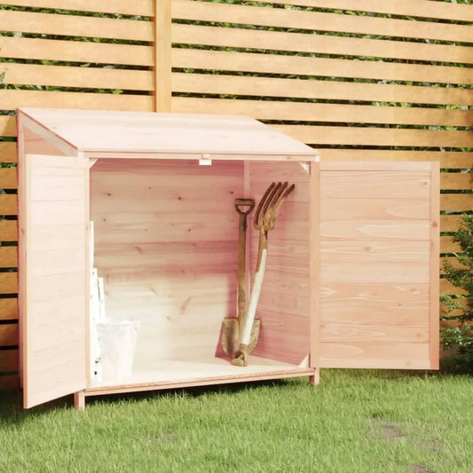 Cabanon de jardin en bois 102x52x112 cm avec toit incliné, double portes, idéal pour extérieur