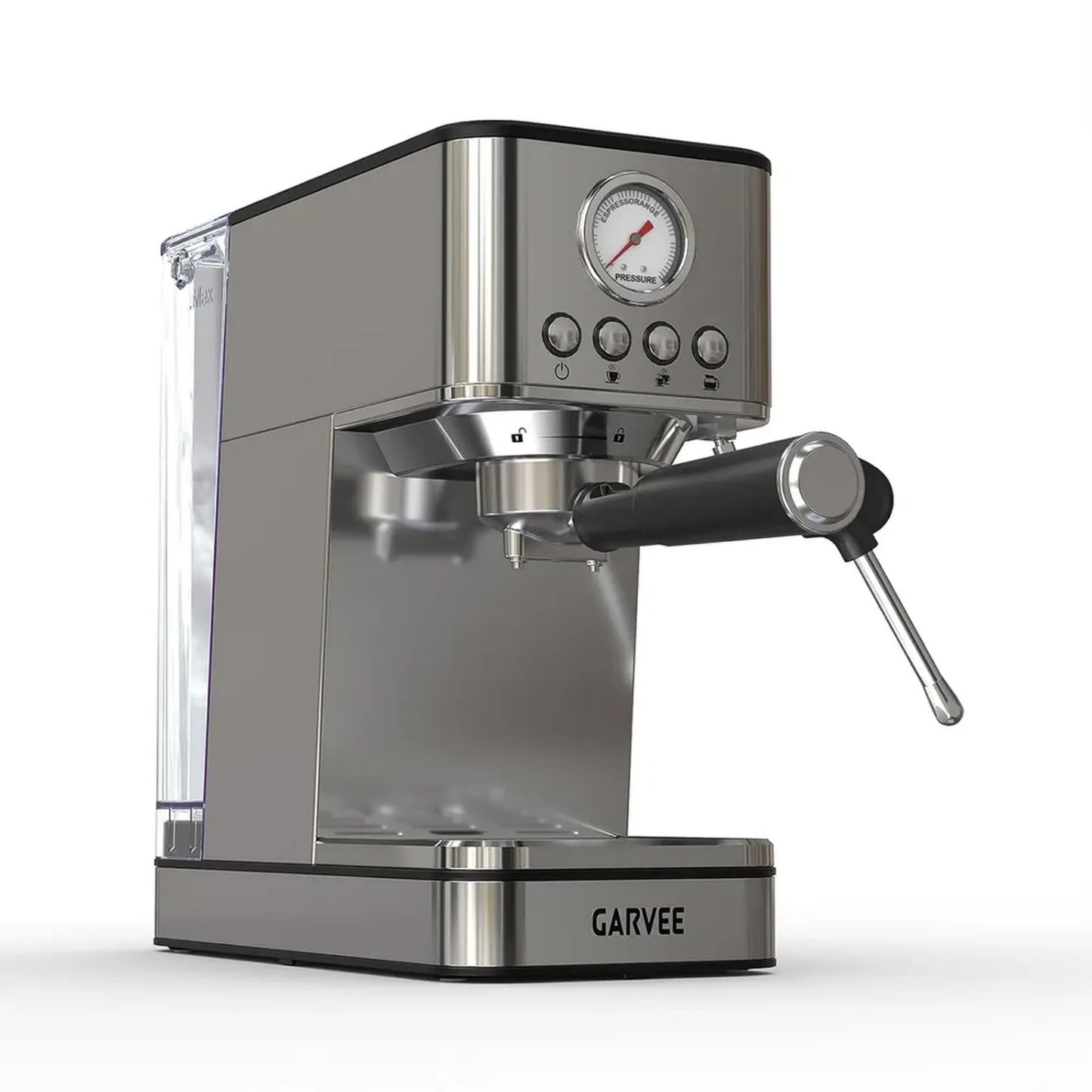 Machine à expresso 20 bars, 1200W, Thermoblock, mousseur à lait, inox, réservoir 1,7L