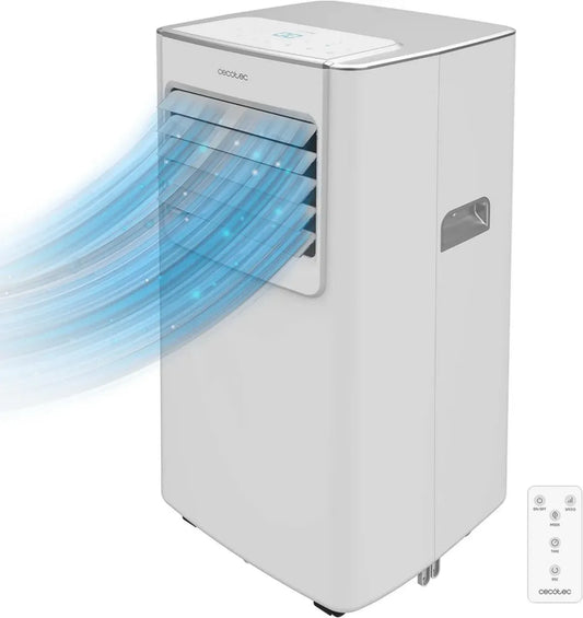 Cecotec Climatiseur Mobile Silencieux 7000 BTU avec Télécommande, Écran LED, 4 Modes, 2 Vitesses, Installation Fenêtre Inclus