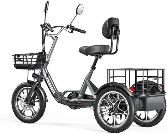 Tricycle Électrique Pliable 16'' pour Adultes avec Batterie Lithium 48V
