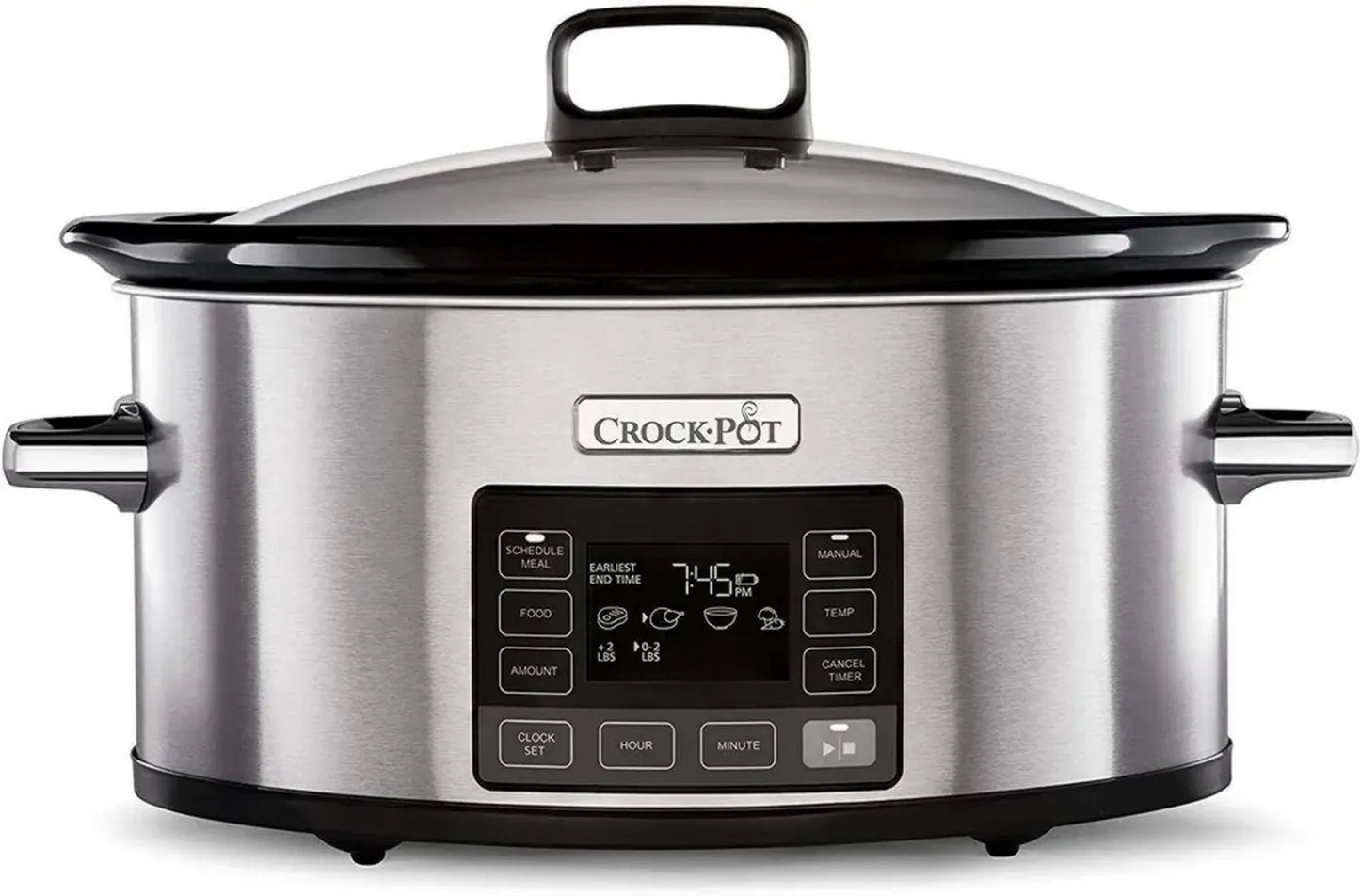 Crockpot Slow Cooker Numérique Programmable 5,6L en Acier Inoxydable